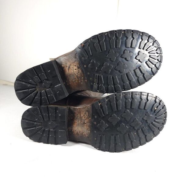 FREEBIRD BY STEVEN WOMEN'S HAVN US6 BROWN LEATHER DISTRESSED TALL RIDING BOOTS - Picture 12 of 13